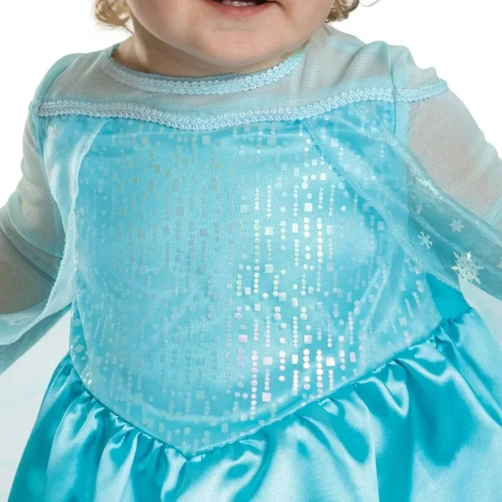 DISNEY PRINCESS FROZEN ELSA Fancy Dress TODDLER GIRLS SIZE 12-18 MONTHS NEW - Picture 4 of 9